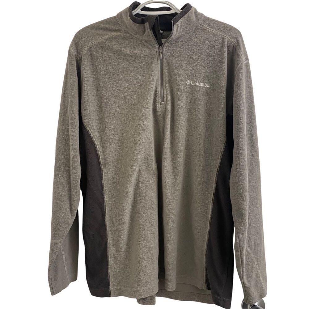 Columbia Pullover Mens L Gray 1/4 Zip Fleece Colorblock Lightweight Activewear - Picture 1 of 7